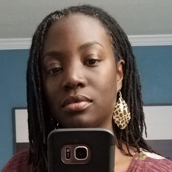 New! Metallic Leopard Print Earrings - Picture 6 of 6